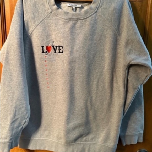 GANNI 💔🪡ULTRA RARE XS / S EUC sweatshirt ‘LOVE’ w/ bloodwork dripping SO CHIC! - Picture 6 of 7
